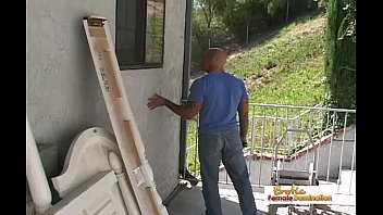 bald plumber gets to fuck his busty client and 039 s tight asshole