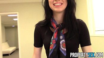propertysex beautiful brunette real estate agent home office sex video