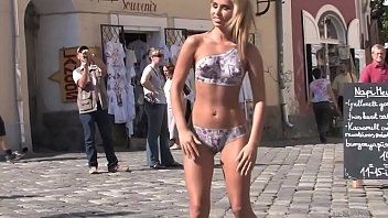 Alexa Aleska Diamond nude body paint Part 3 - Budapest nude in the streeet